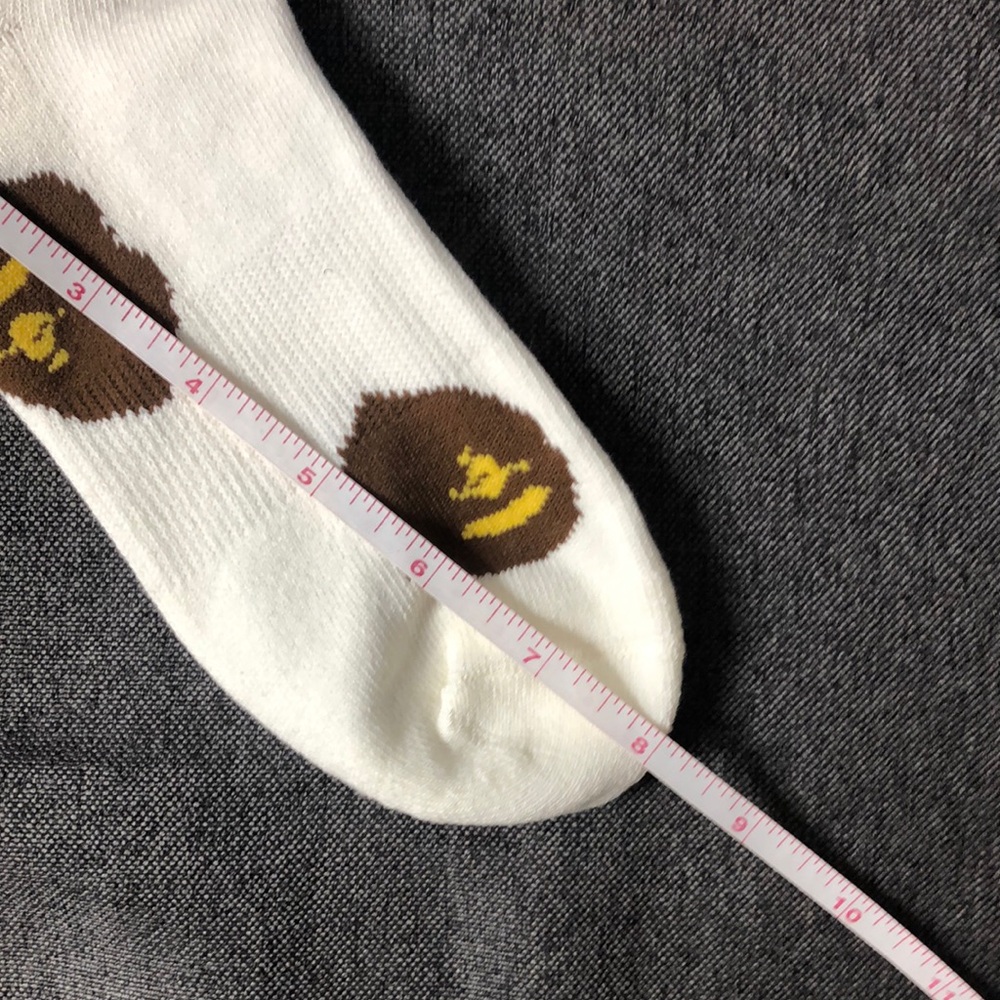 Bape 💃🏼White Casual Socks 💃🏼with Iconic Graphic 2 pairs - Picture 5 of 5